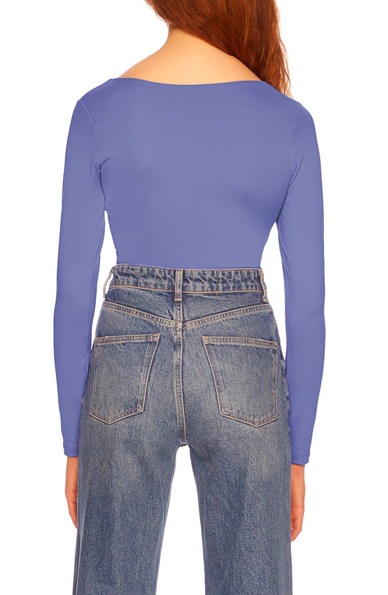 Susana Monaco Diagonal Neck Long Sleeve Top, Alternate, color, Orchid