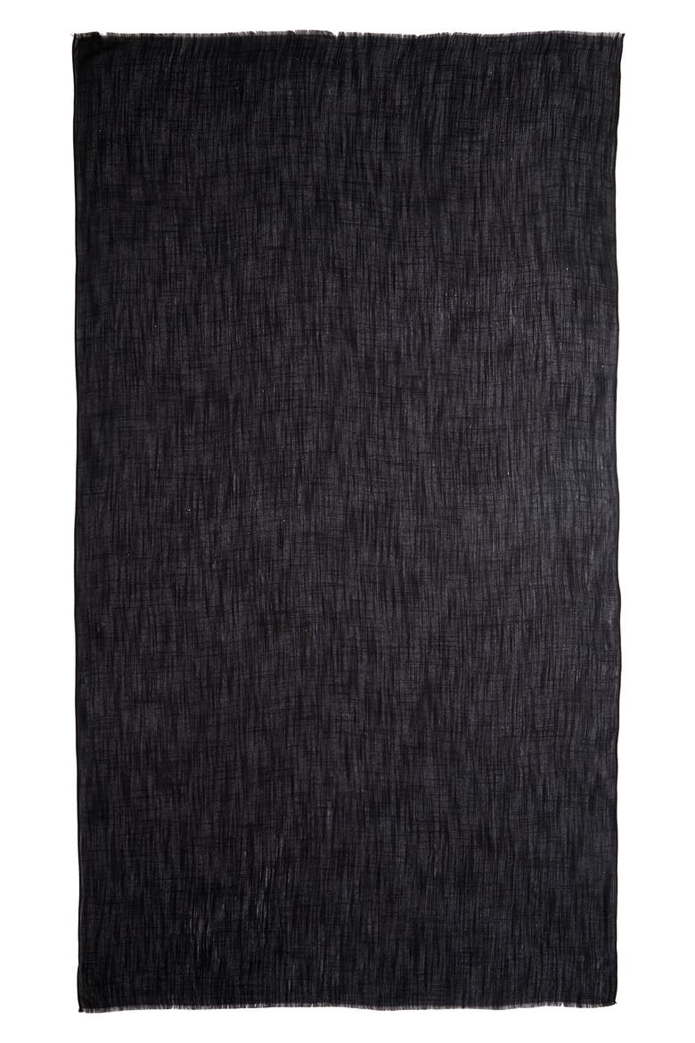 Lighweight Sequin Fringe Scarf, Alternate, color, BLACK