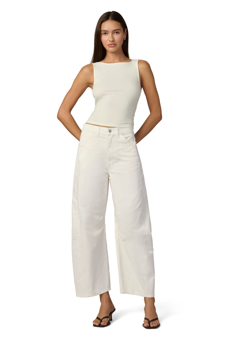 The Bowie High Waist Ankle Barrel Jeans, Alternate, color, MILK
