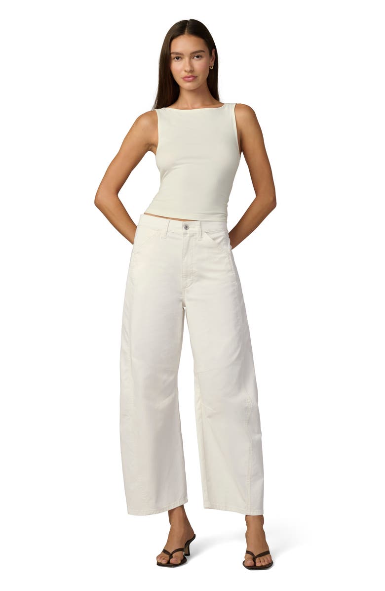 Joe's The Bowie High Waist Ankle Barrel Jeans, Alternate, color, Milk