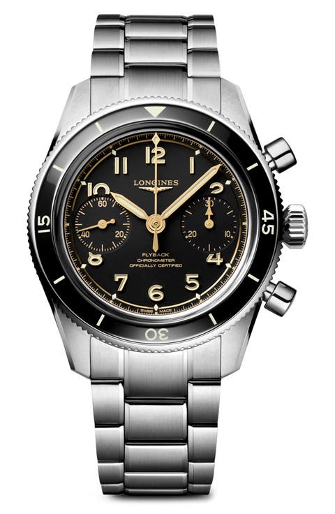 Spirit Pilot Flyback Chronograph Bracelet Watch, 39.5mm