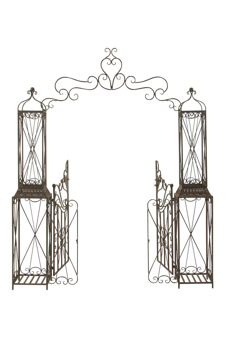 Metal Garden Gate, Alternate, color, BLACK