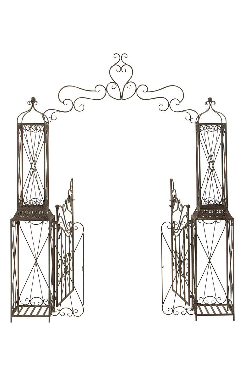 WILLOW ROW Metal Garden Gate, Alternate, color, Black