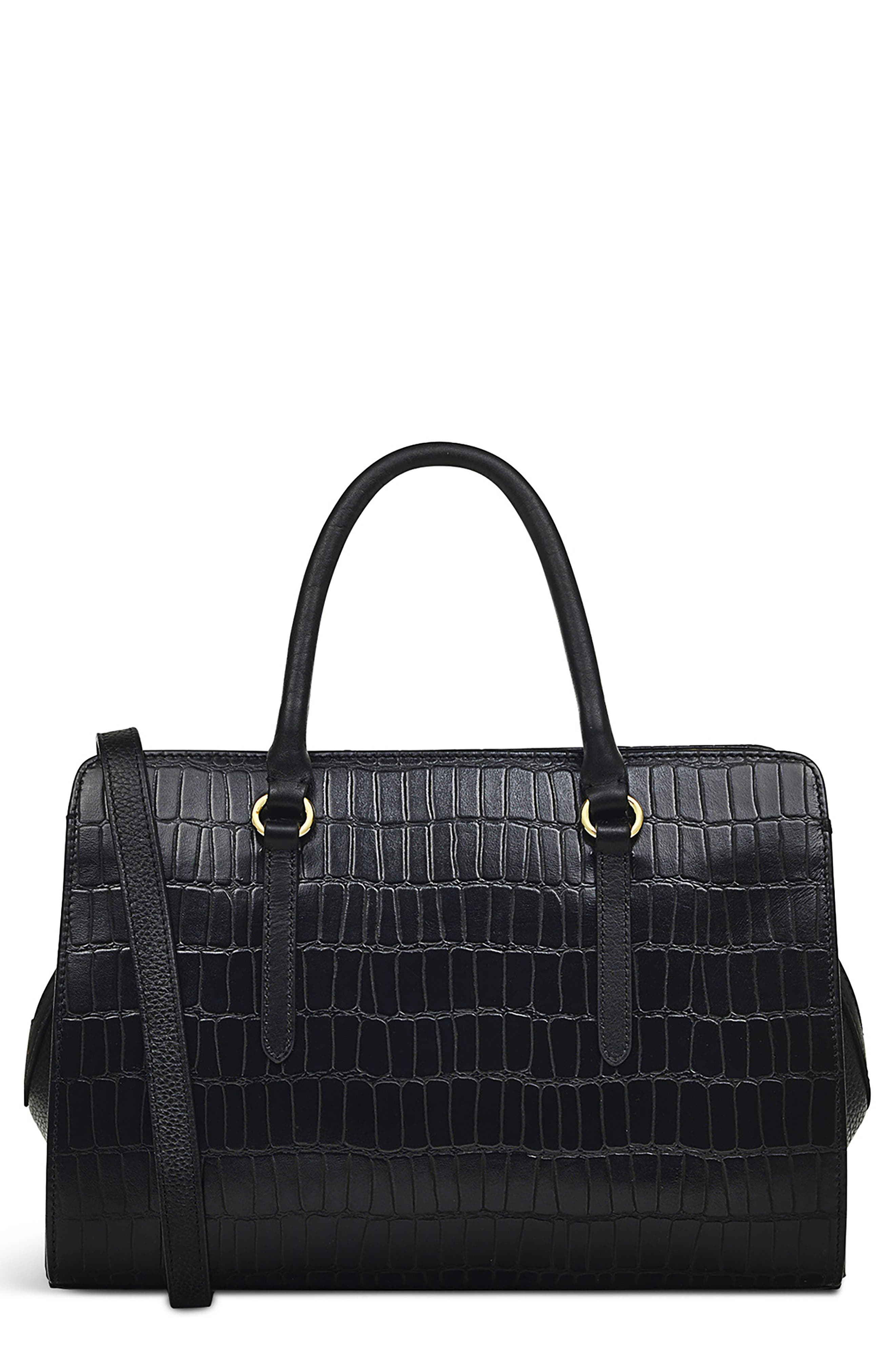 Radley Angel Lane Croc Embossed Leather Satchel