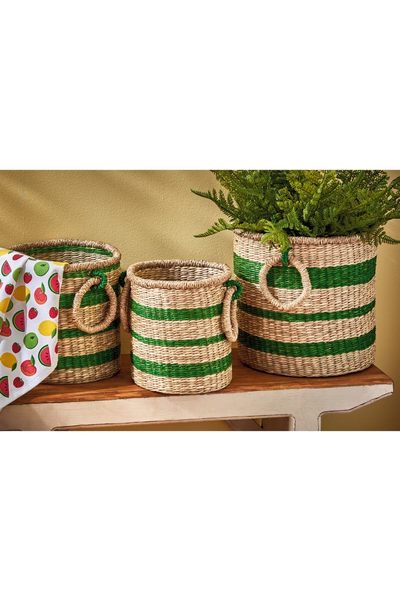 Ula Basket S/3 Green Multi Sea Grass Summer, Alternate, color, Green