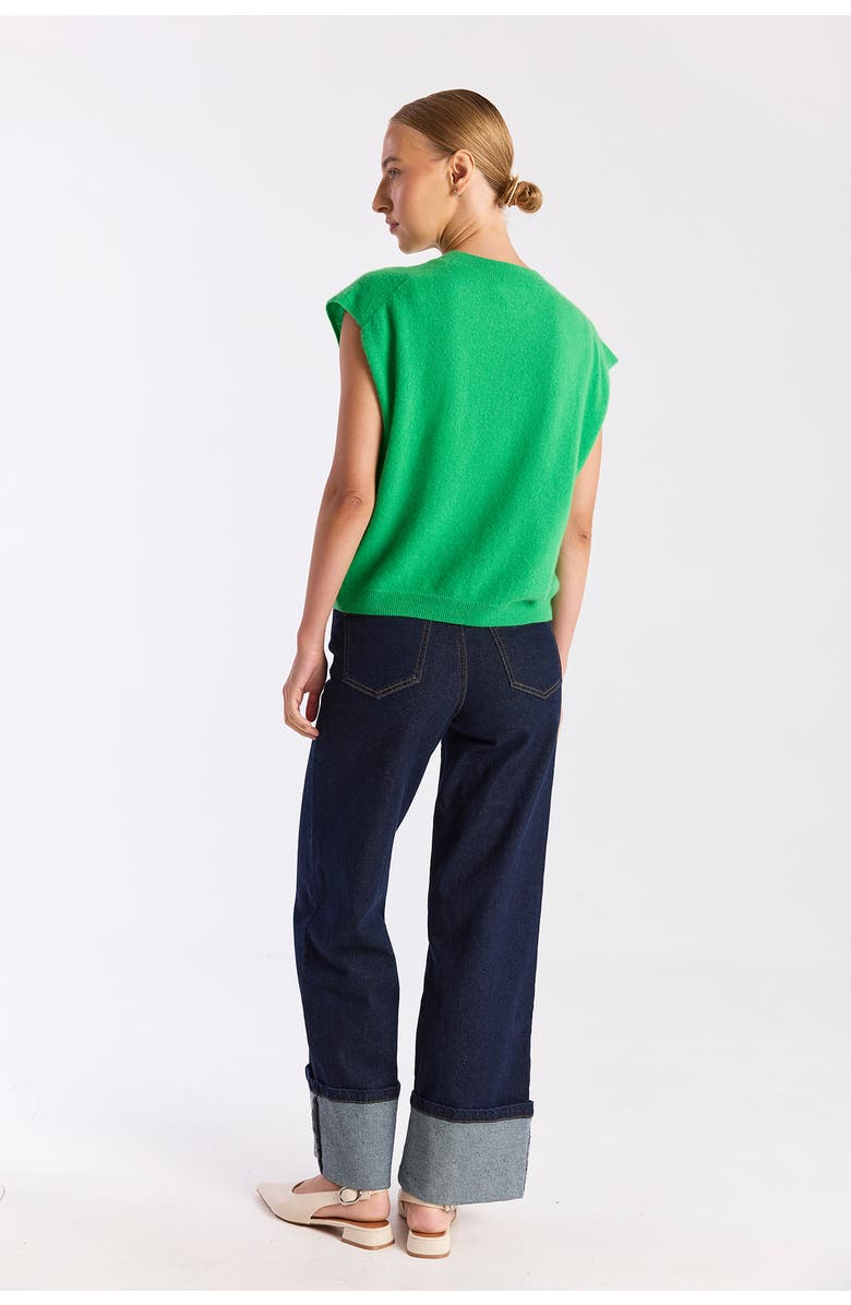 Brodie Pure Cashmere 100% Cashmere Tina Tank, Alternate, color, Spring Green