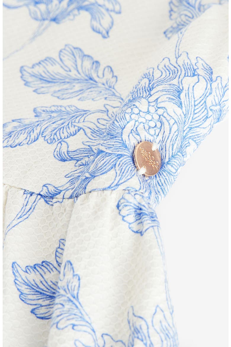 Kids' Floral Cotton Dobby Dress, Alternate, color, IVORY/ BLUE FLORAL