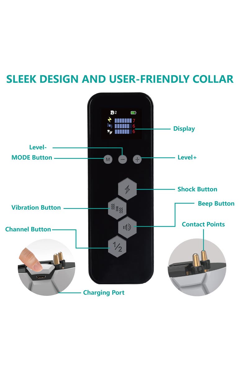 PET LIFE Howless LED 1-to-2 Dog 1,200 Foot Range 7-Level Vibration and Sound Training Dog Collar, Alternate, color, 