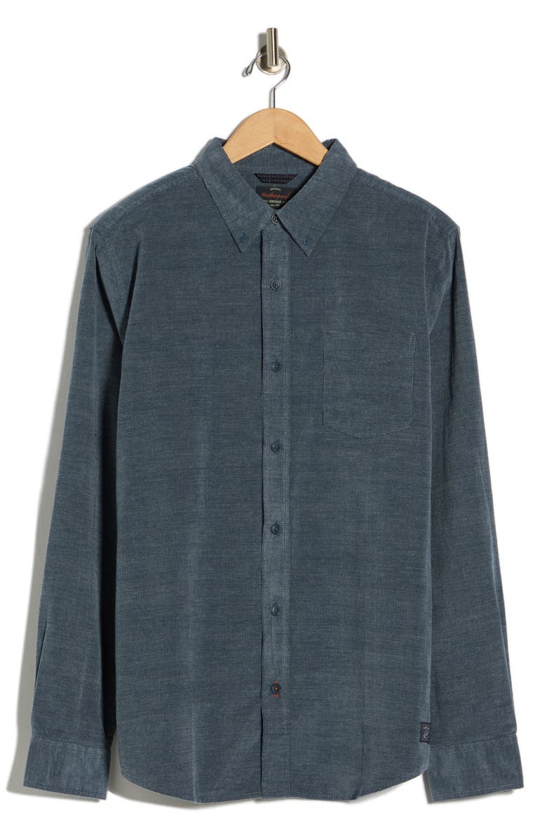 WEATHERPROOF VINTAGE Brocade Corduroy Button-Up Shirt, Alternate, color, Ensign Blue