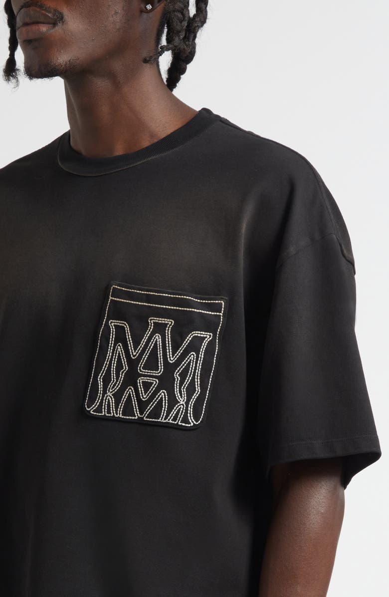 AMIRI MA Outline Oversize Pocket T-Shirt, Alternate, color, Black