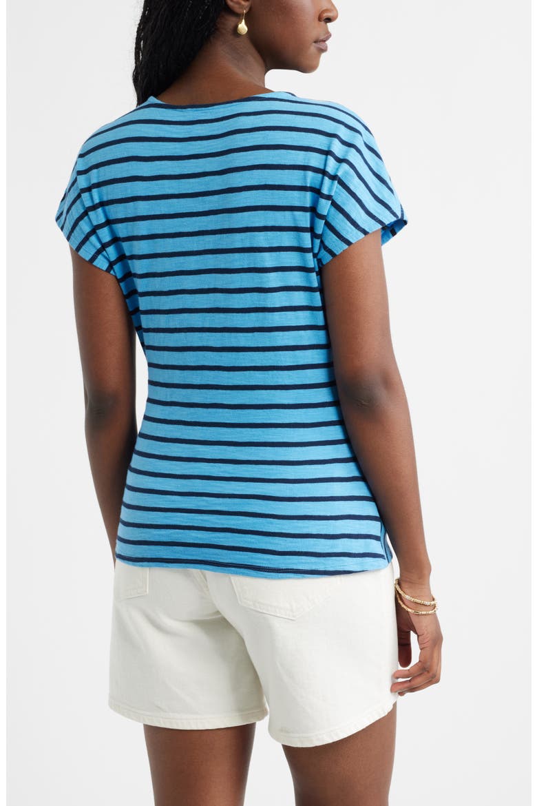 Drop Shoulder Tie Front Top, Alternate, color, BLUE MAYA NAVY STRIPE
