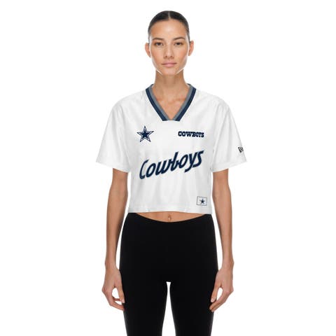Women's New Era White Dallas Cowboys Sport Classics Boxy Cropped Fashion Jersey