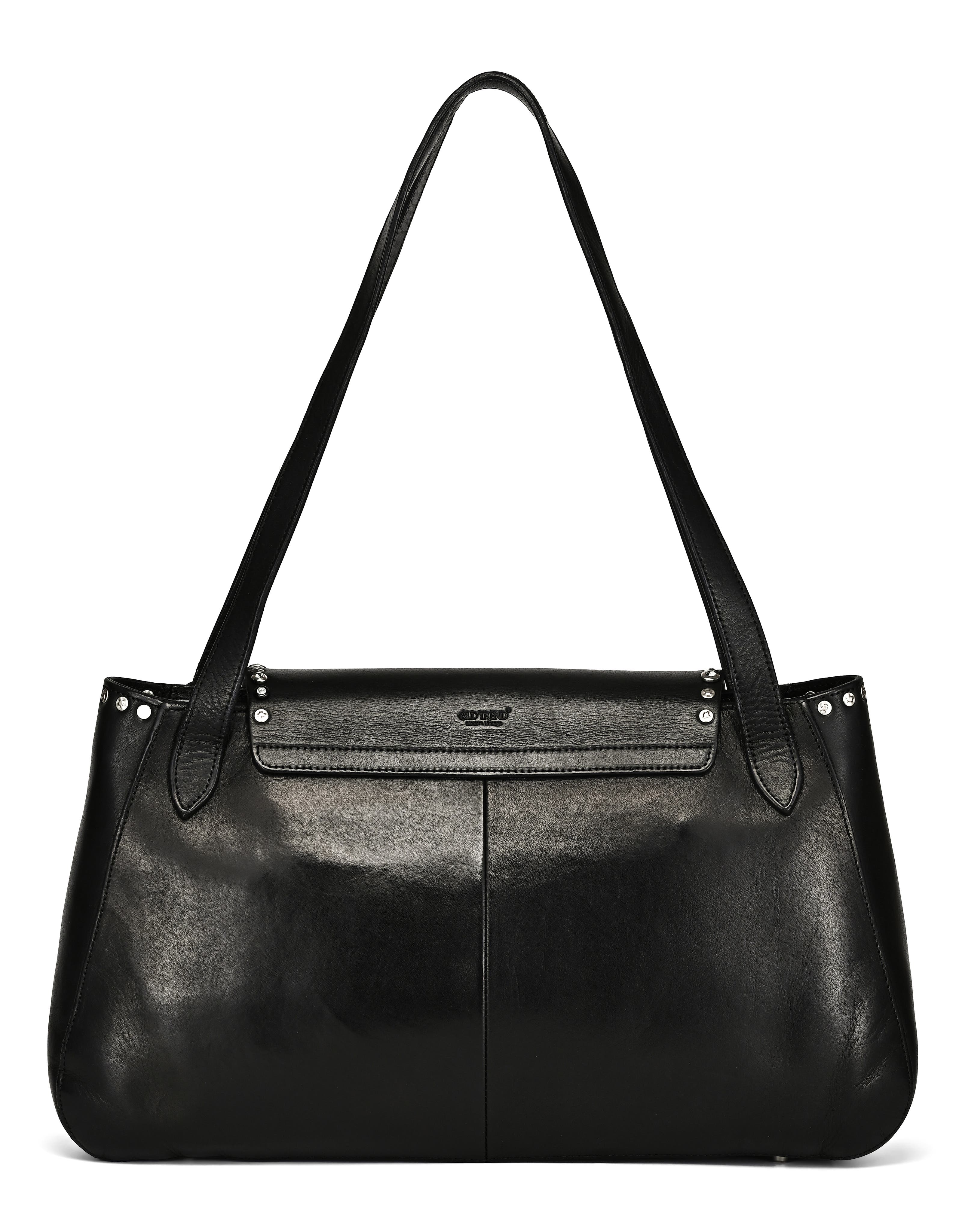 OLD TREND Monarda Genuine Leather Minimal Everyday Shoulder Bag, Alternate, color, Black