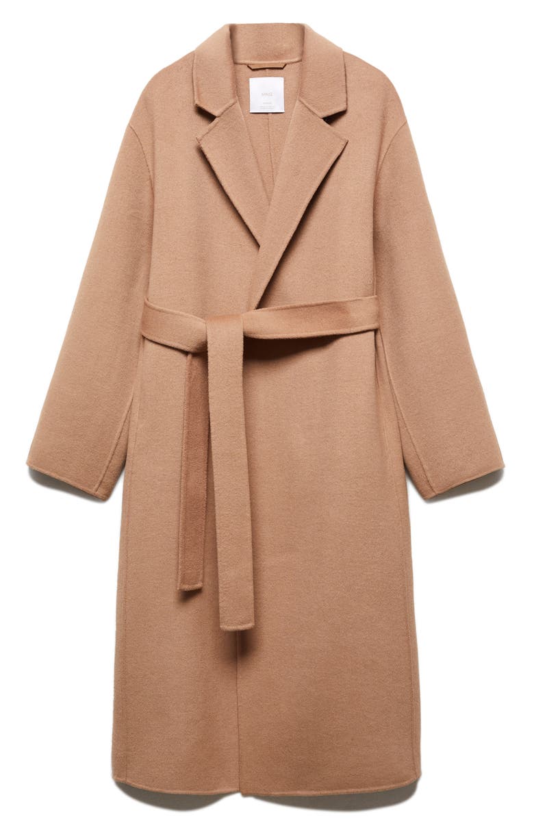 MANGO Wool Blend Wrap Coat, Main, color,