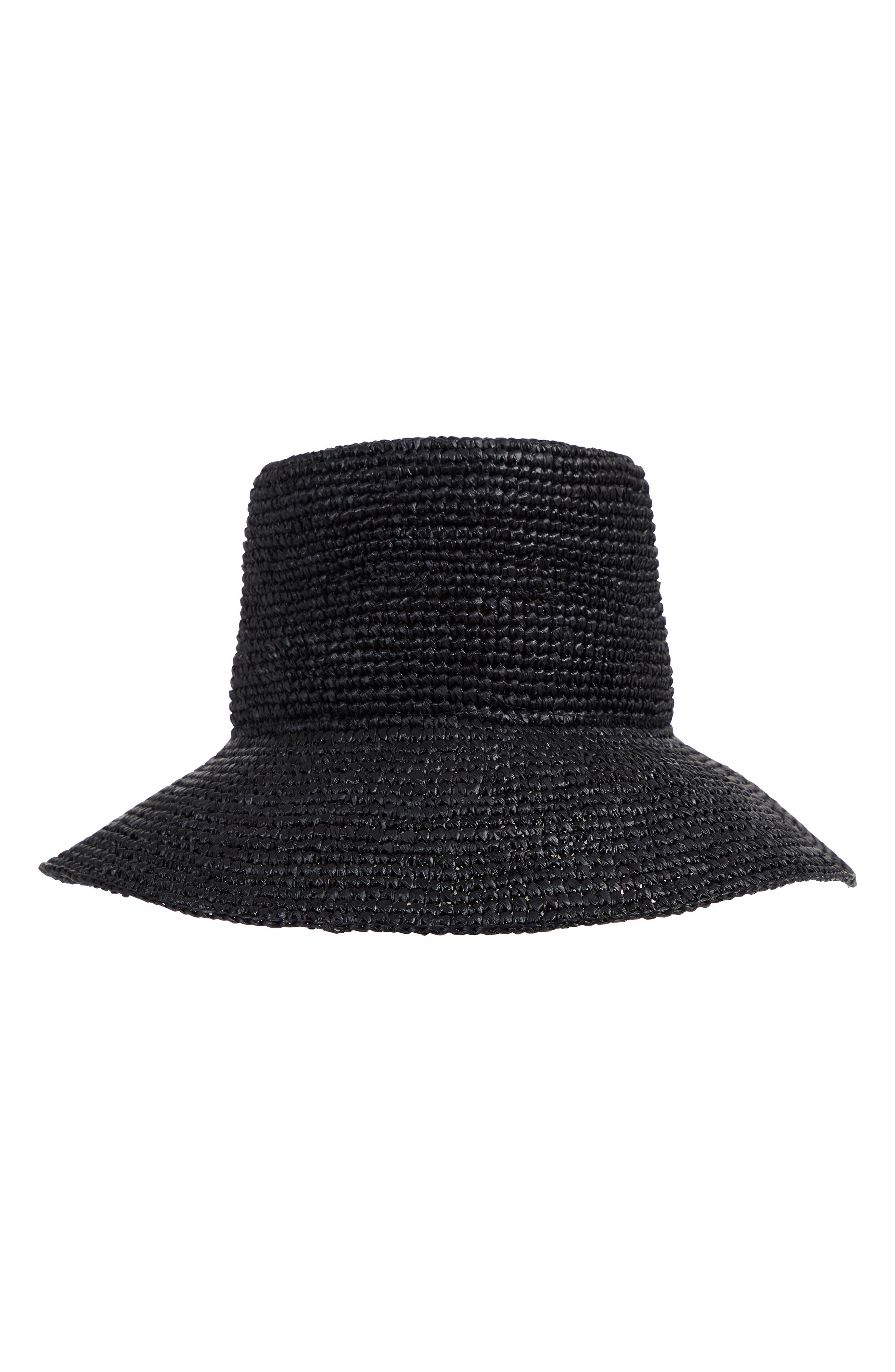 Bruno Magli Crochet Bucket Straw Sun Hat
