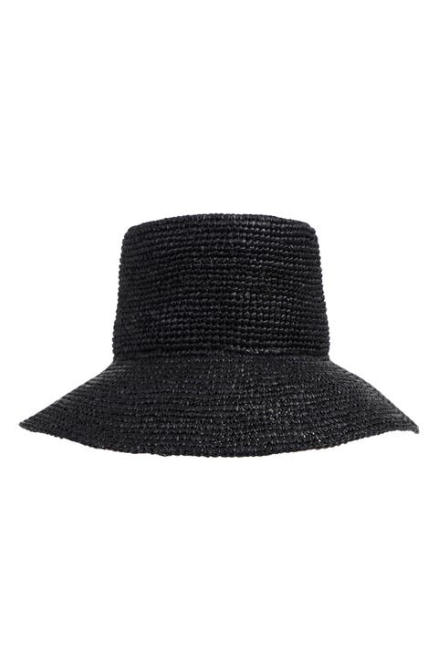 Crochet Bucket Straw Sun Hat