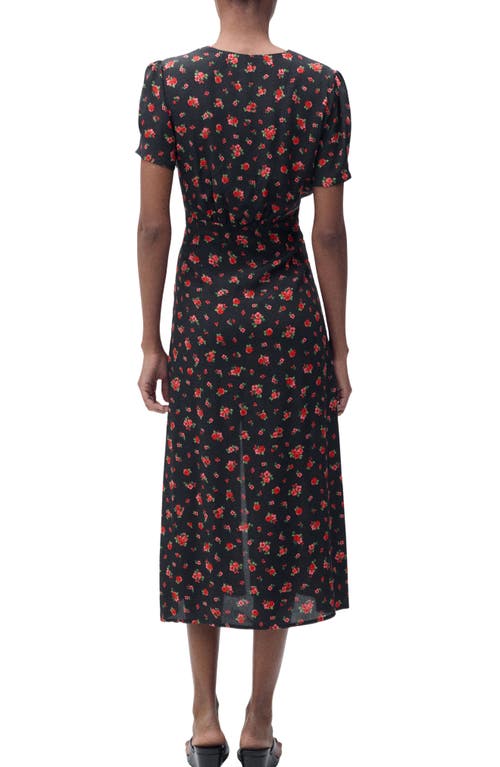 Mango Floral Print Midi Dress