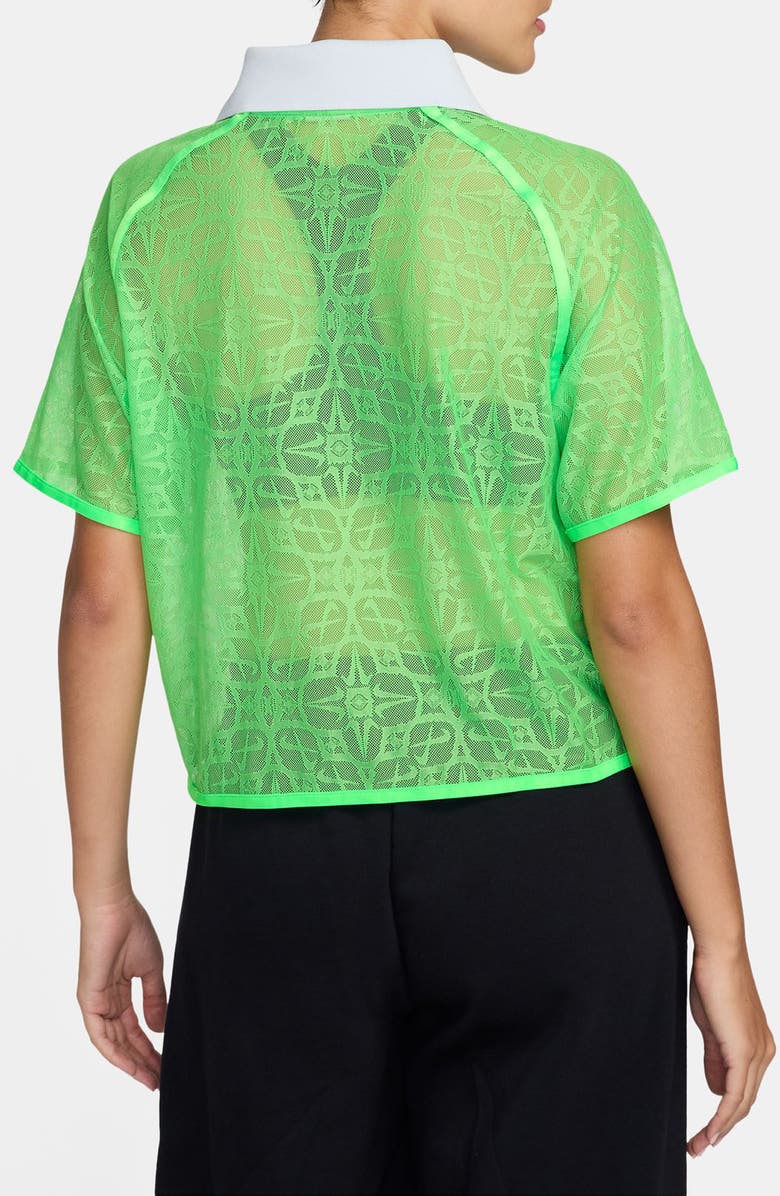 Nike Lace Jersey Crop Polo, Alternate, color, Green Strike/ Pure Platinum
