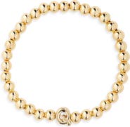 BaubleBar Pisa Initial Beaded Stretch Bracelet