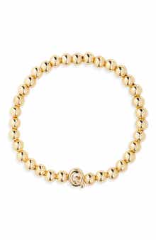 BaubleBar Pisa Initial Beaded Stretch Bracelet