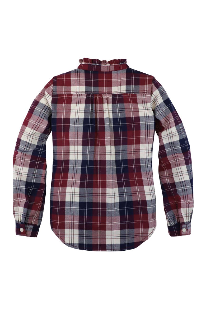 Baby Girls' Ruffle Collar Shirt, Infant, Alternate, color, Berry Tartan