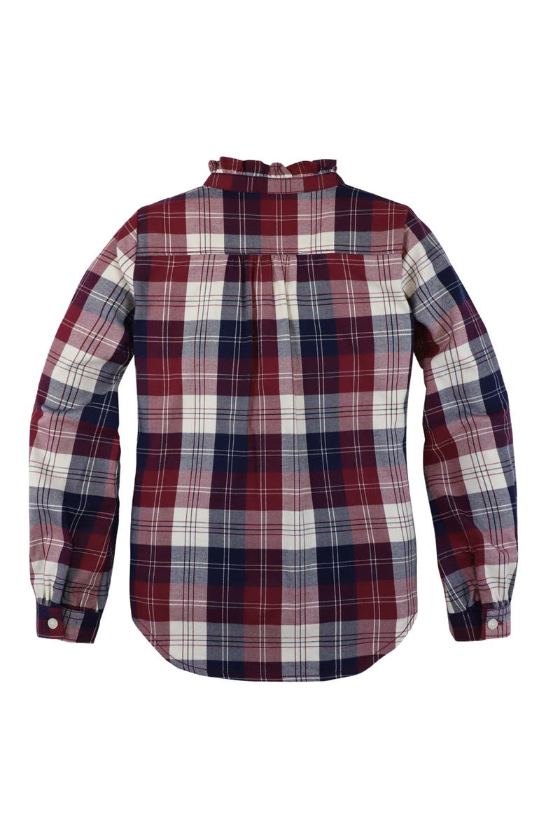 Hope & Henry Baby Girls' Ruffle Collar Shirt, Infant, Alternate, color, Berry Tartan