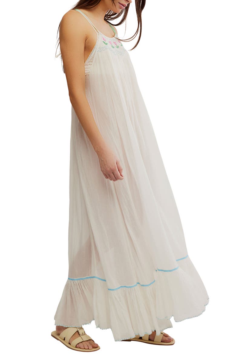 Free People Tip Toeing Tulip Midi Sundress, Alternate, color, Whisper White