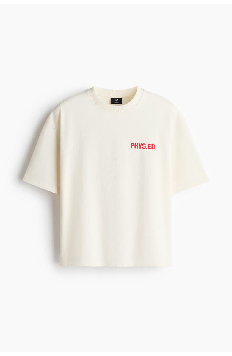 H&M Oversized printed t-shirt, Alternate, color, Cream/Phys.ed