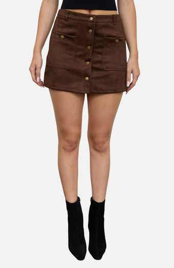 Button Front Midi Skirt
