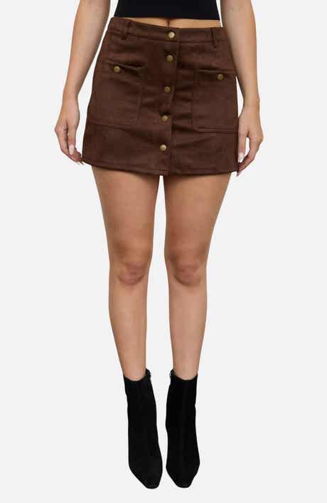 Button Front Midi Skirt