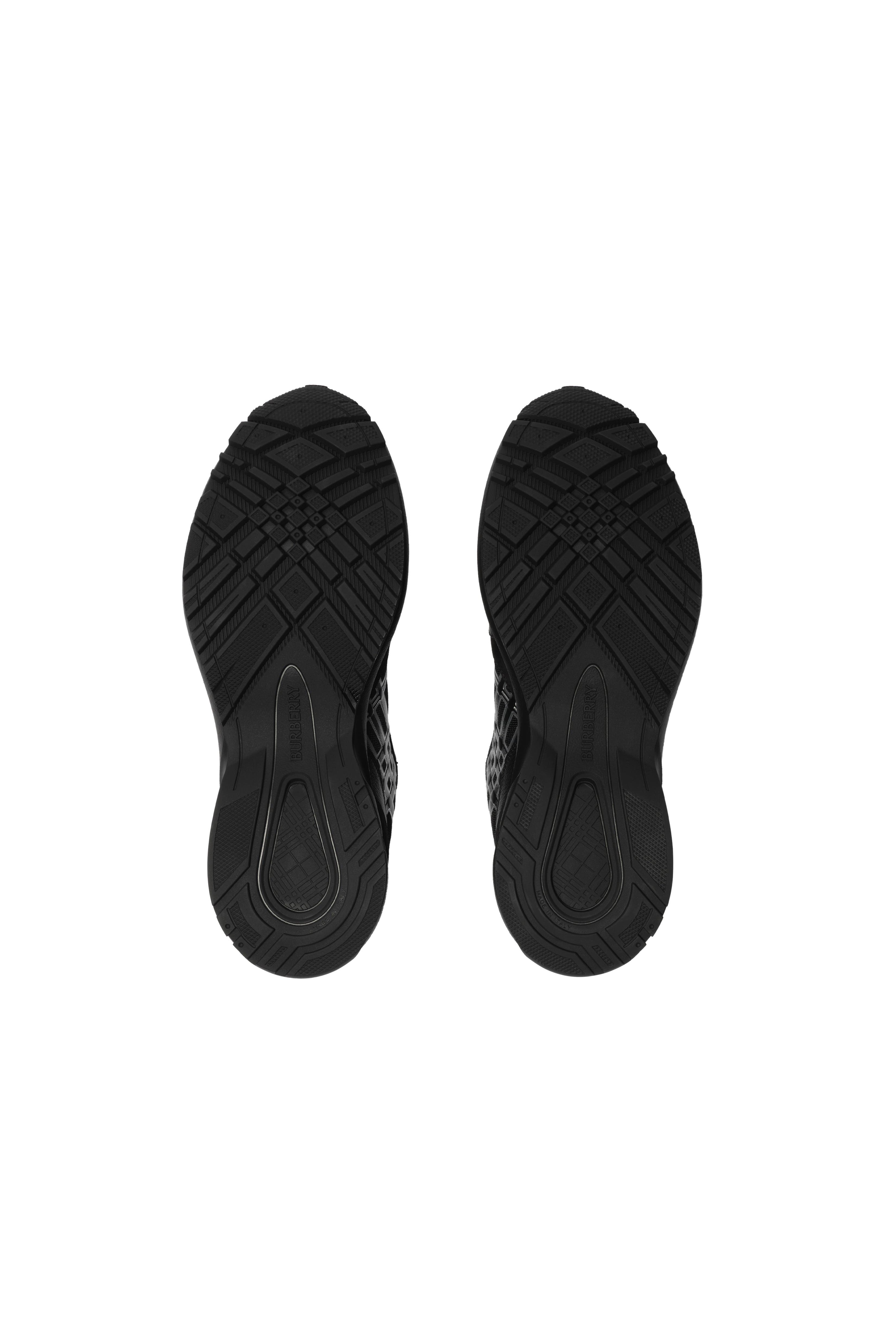 Burberry Nylon, Suede and Leather Eclipse Sneakers, Alternate, color, Black