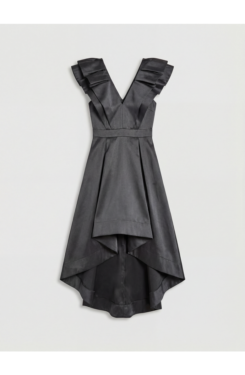 Coast Frill Sleeve V-Neck Midi Dress, Alternate, color, Black