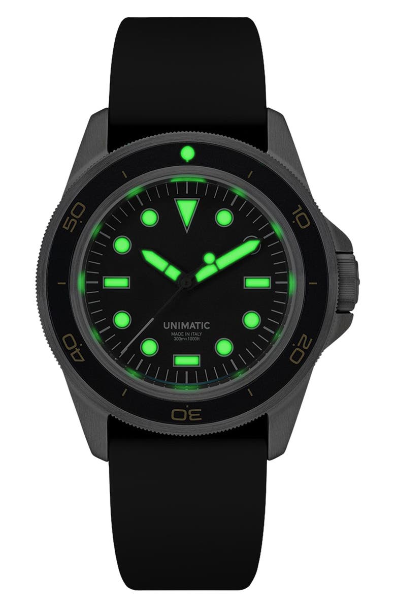 UNIMATIC Diving Heritage Diving Watch, 41.5mm, Alternate, color, Black