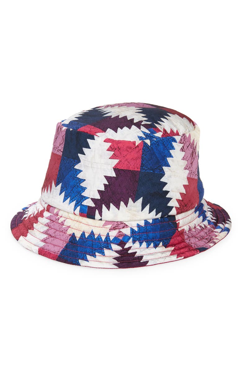 Isabel Marant Haley Patchwork Reversible Bucket Hat, Main, color,
