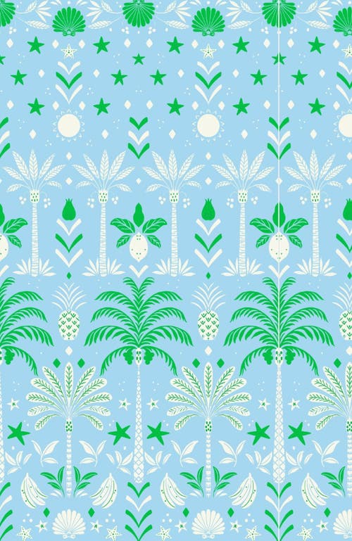 The Cat's Pajamas Pima Knit Short Sleeved Simple Set Conversational In Blue