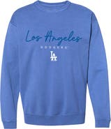 SOFT AS A GRAPE Women's Soft as a Grape Light Blue Los Angeles Dodgers Pigment Dye Crewneck Sweatshirt