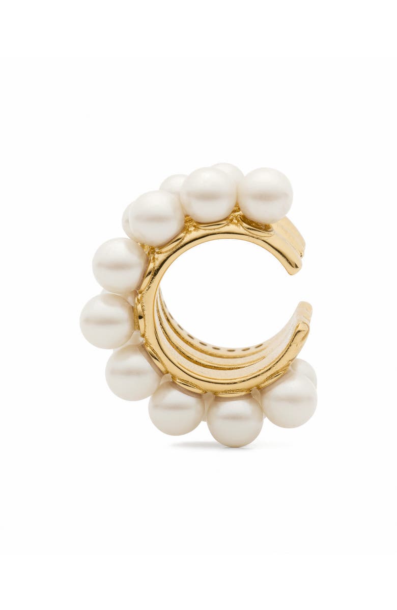 Kate Spade New York faux pearl ear cuff, Alternate, color, Cream/ Gold