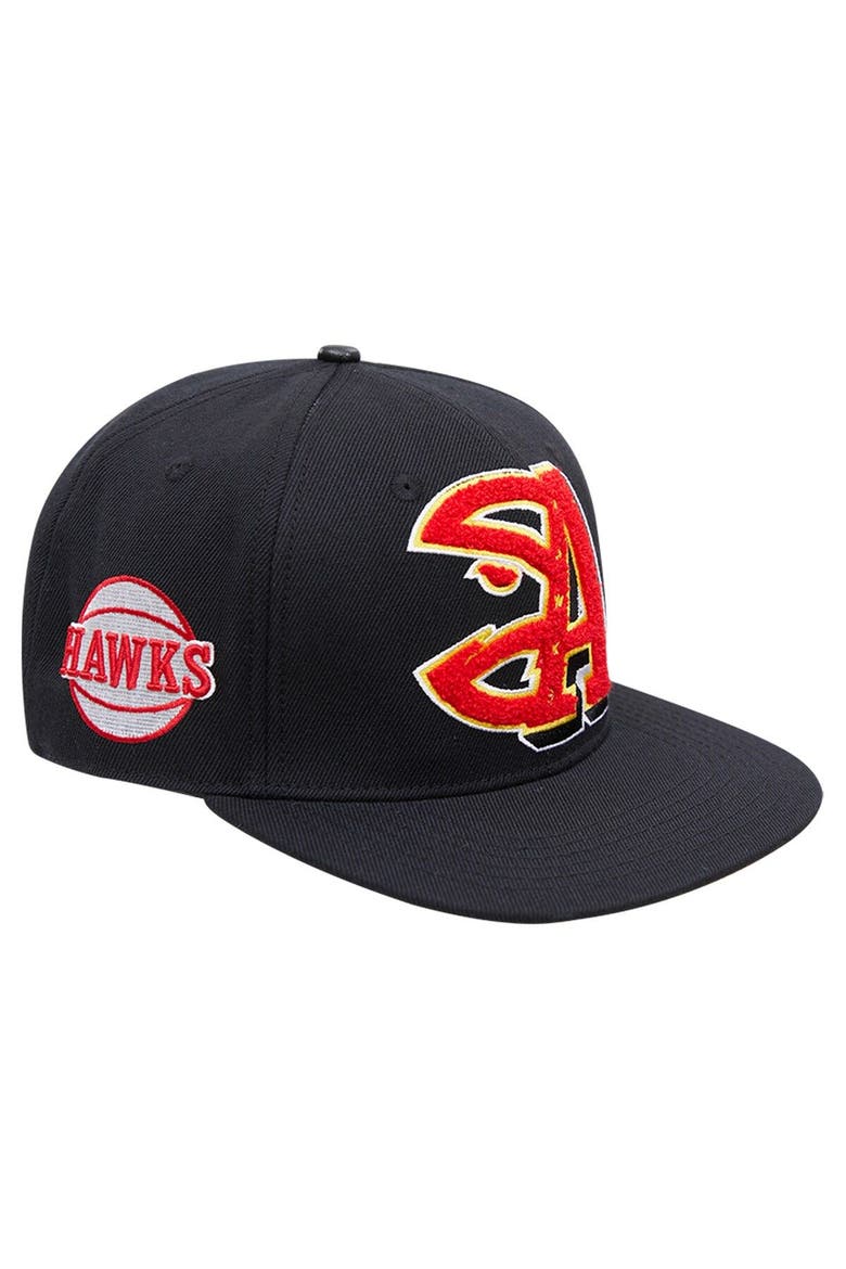 Men's Pro Standard Black Atlanta Hawks Mashup Logos Snapback Hat, Alternate, color, Black