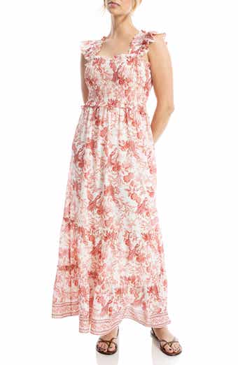 MAX STUDIO Smocked Tiered Maxi Dress