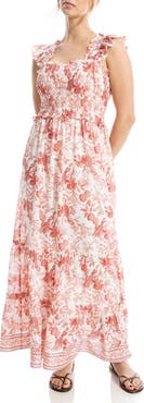 MAX STUDIO Smocked Tiered Maxi Dress