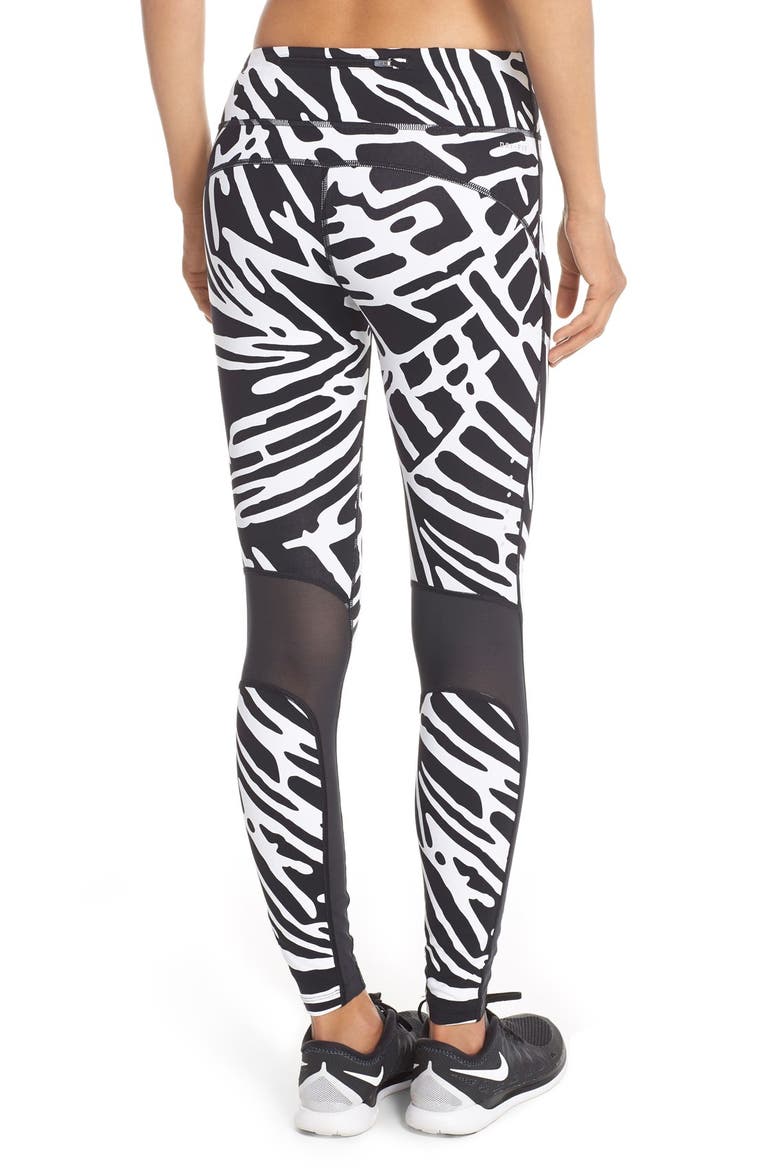 'Palm Epic Lux' Dri-FIT Tights, Alternate, color, BLACK/ SILVER