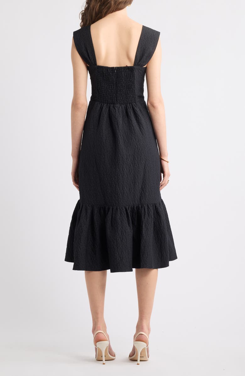 Chelsea28 Sweetheart Jacquard Midi Dress, Alternate, color, Black