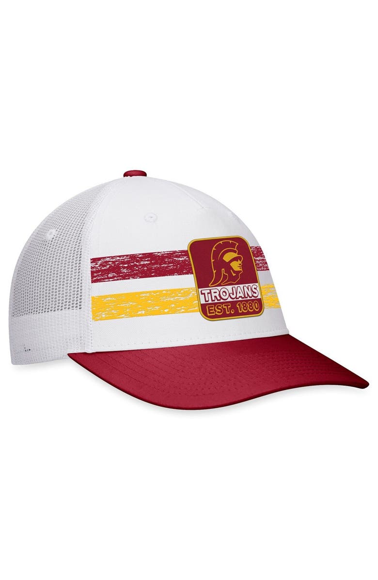 TOP OF THE WORLD Men's Top of the World White/Cardinal USC Trojans Retro Fade Snapback Hat, Alternate, color, White