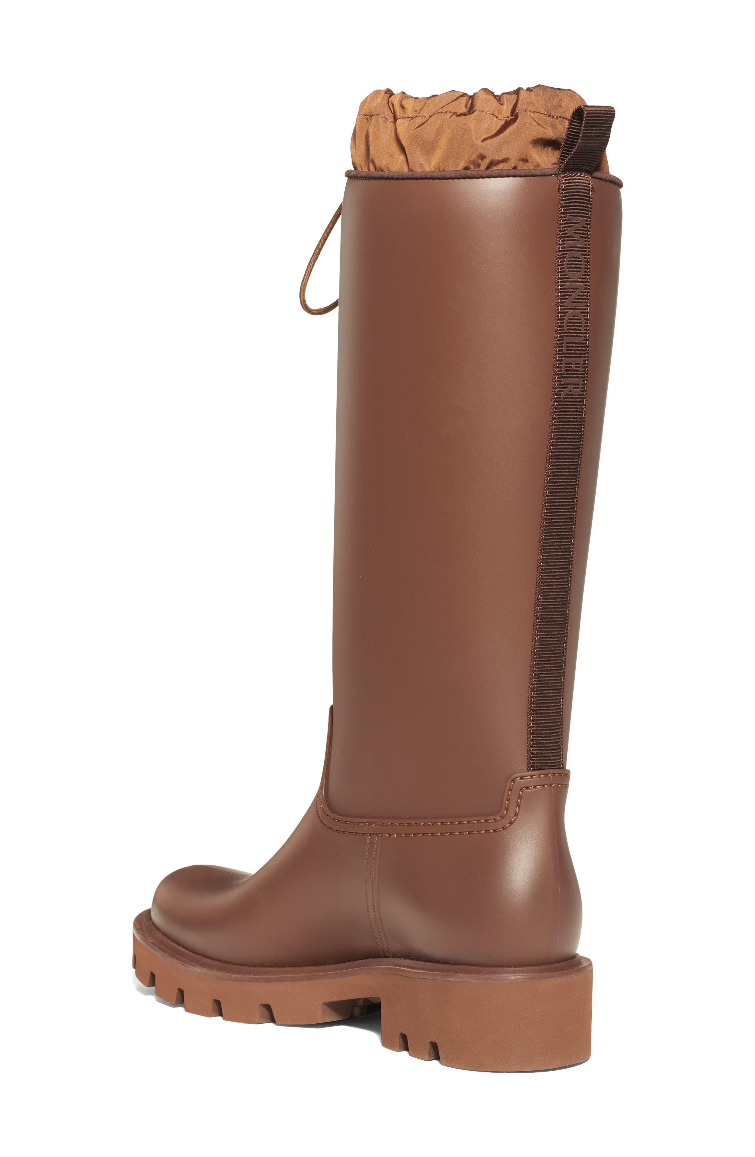 Moncler Kickstream Waterproof Knee High Rain Boot, Alternate, color, Brown