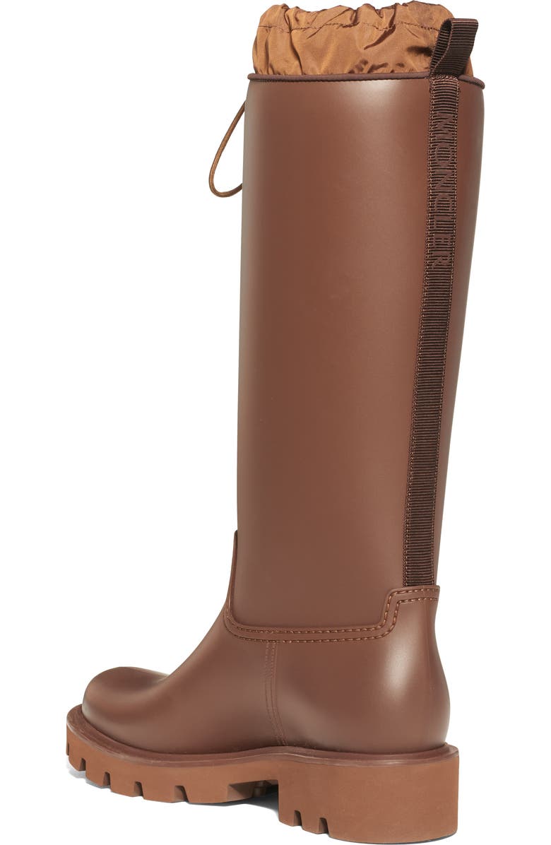 Moncler Kickstream Waterproof Knee High Rain Boot, Alternate, color, Brown