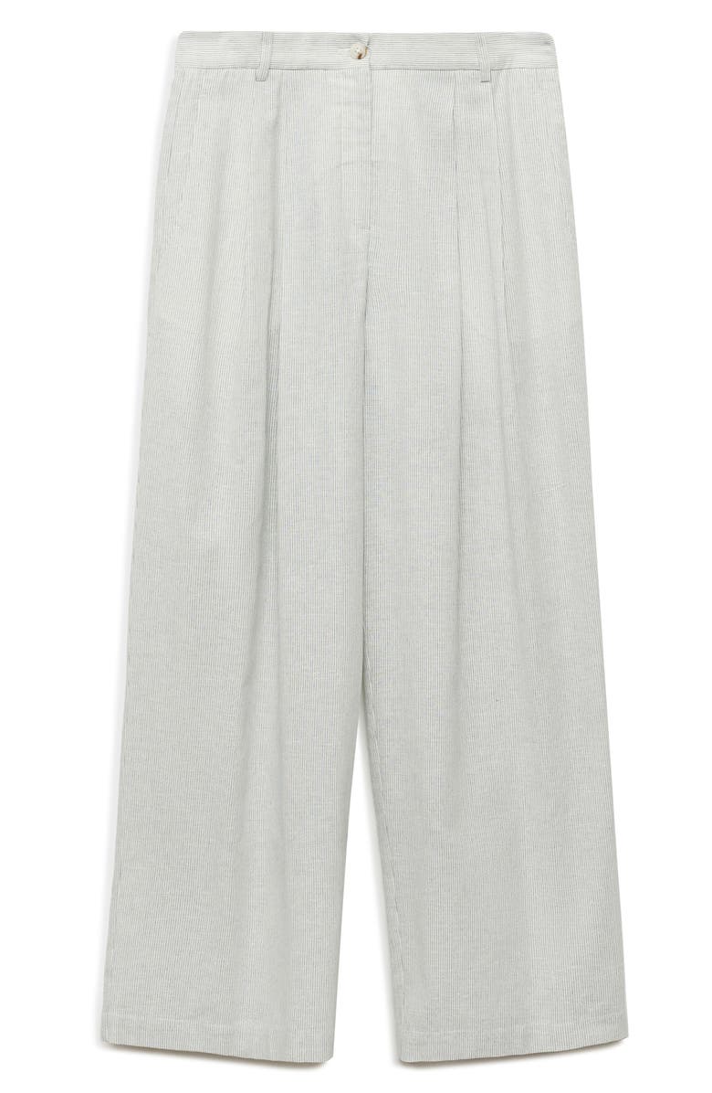 MANGO Straight Fit Cotton & Linen Suit Pants, Alternate, color, Ecru