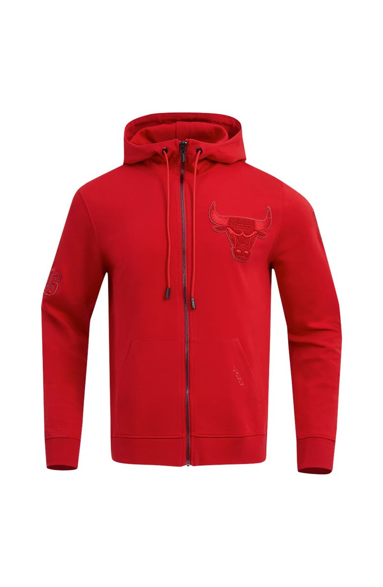 PRO STANDARD Men's Pro Standard Red Chicago Bulls Triple Tonal DK Full-Zip Hoodie Jacket, Alternate, color, 