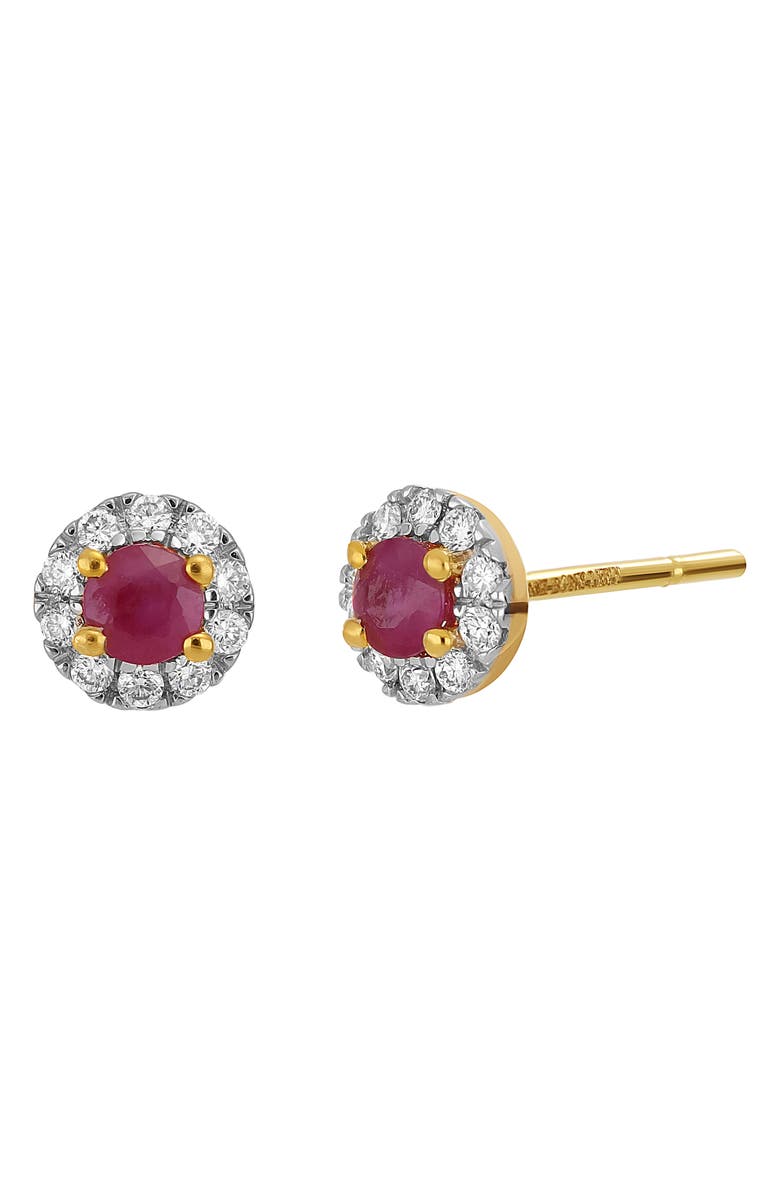 Bony Levy Ruby & Diamond Stud Earrings, Main, color, 