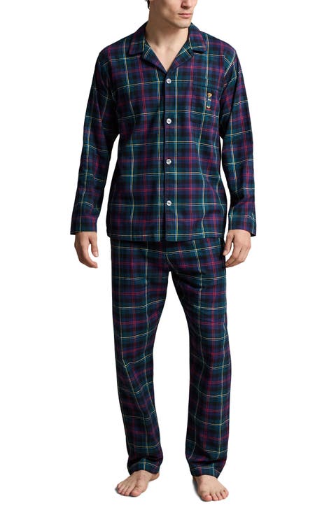 Polo Bear Plaid Flannel Pajamas