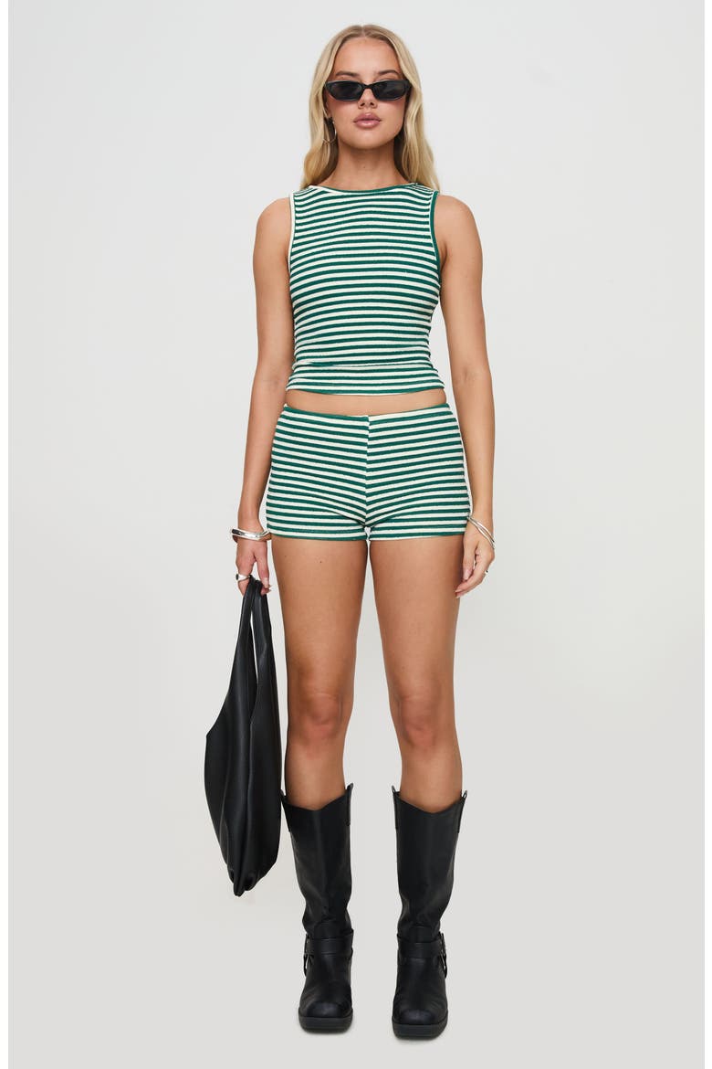 Henree Knit Tank & Shorts Set, Alternate, color, GREEN STRIPE